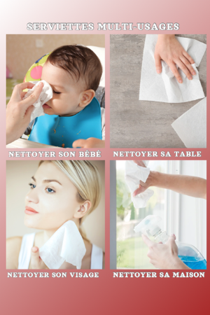 MEDA'SKIN serviettes jetables pour visage, pour peau sensible, Ultra-douces, Biodégradables